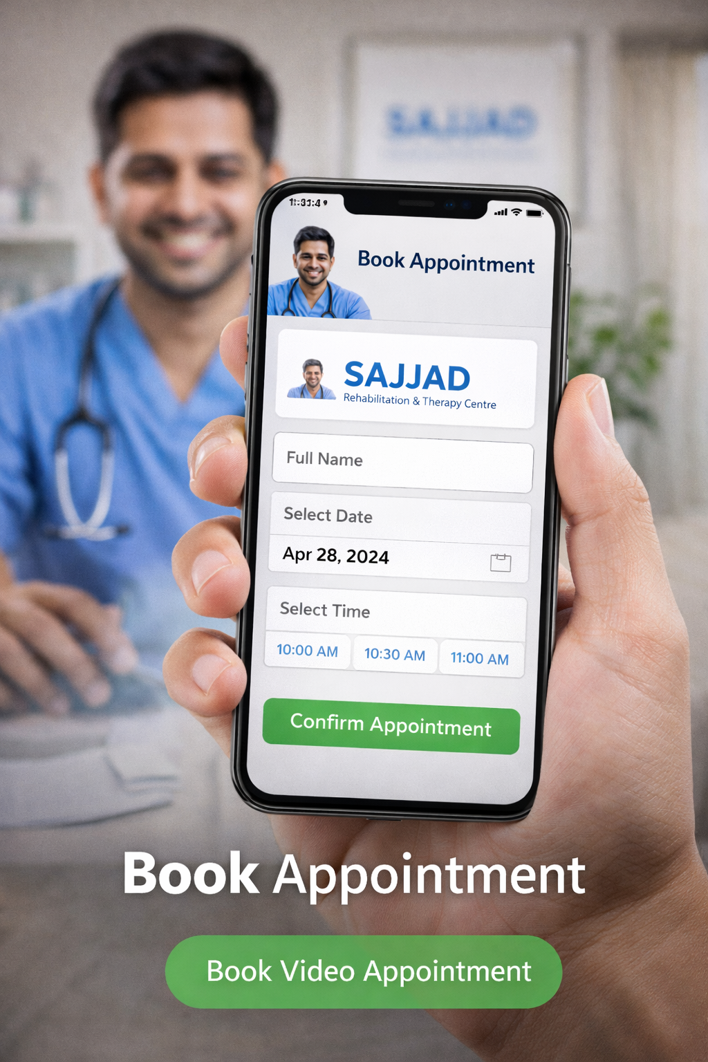 Clinic appointment support by Sajjad Rehabilitation and Therapy Centre