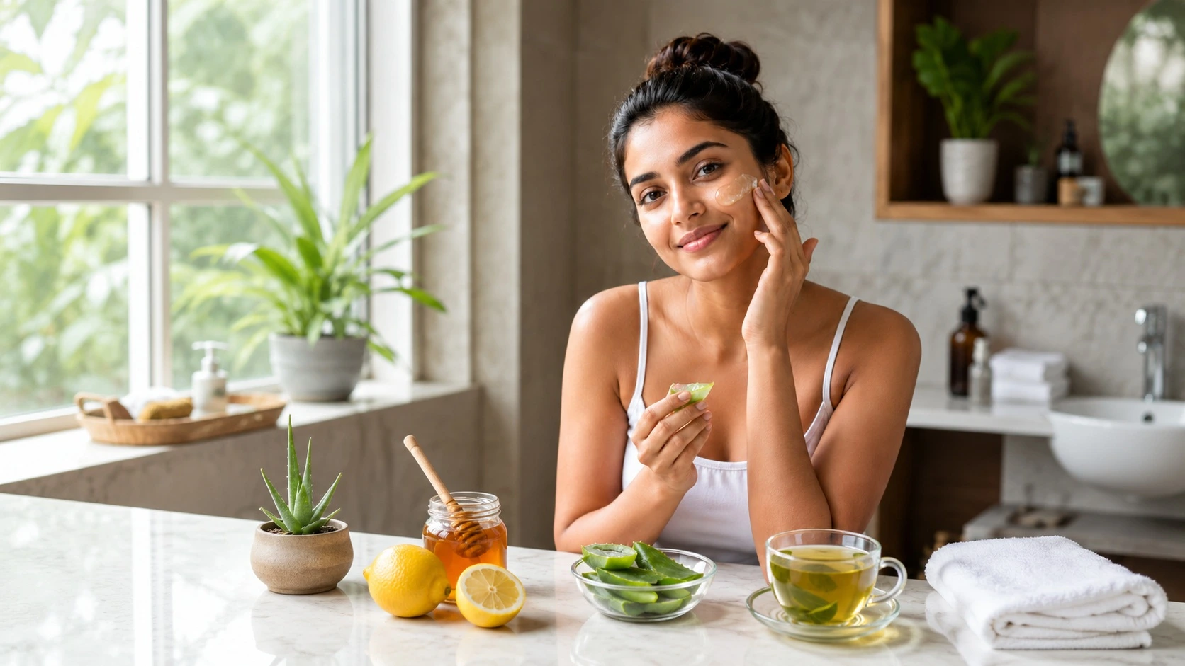 Ice cube treatment for reducing pimple inflammation